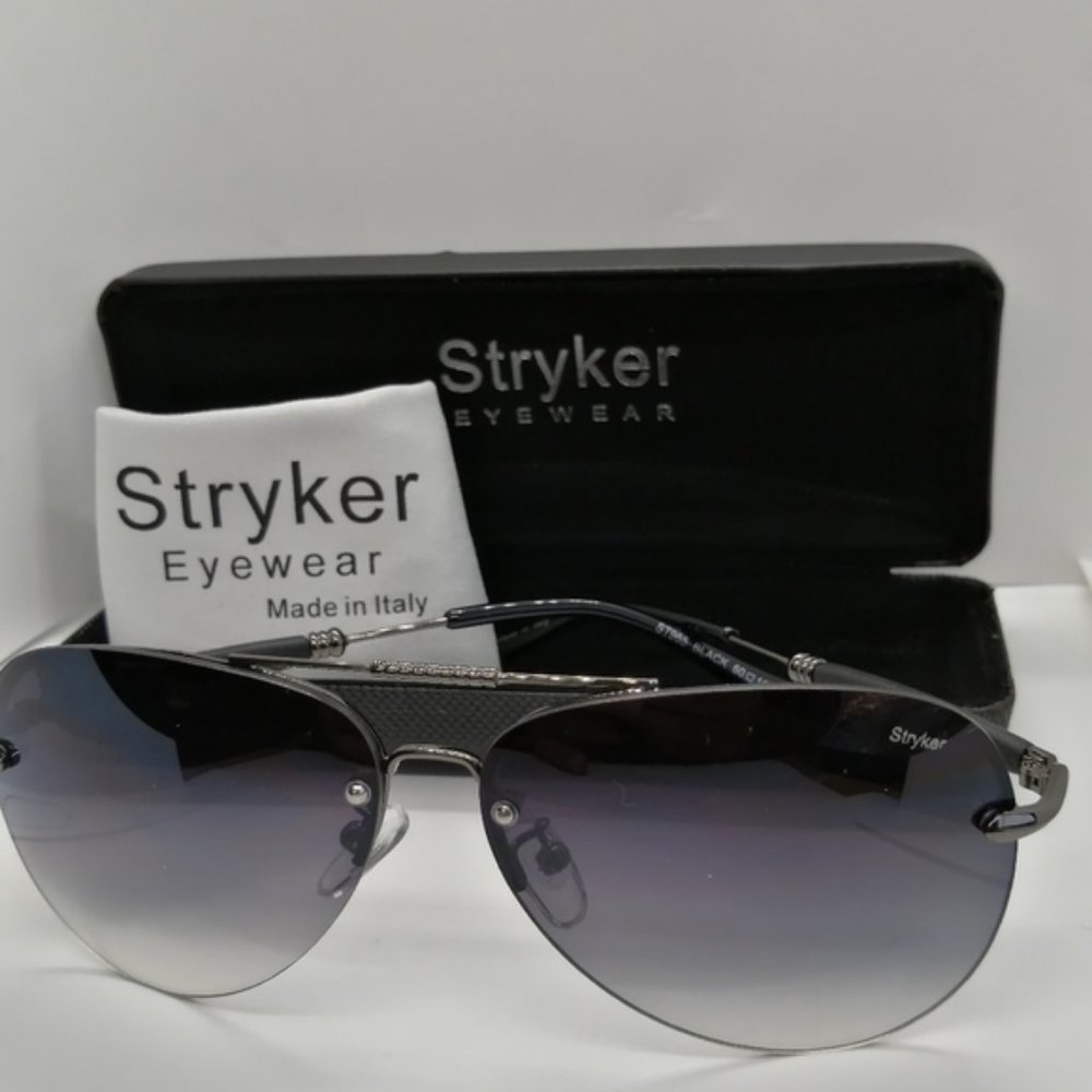 BNIB Stryker Gun Half Rimless Sunglass with Gray Gradient lenses